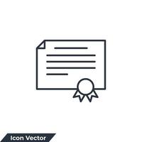 certificate icon logo vector illustration. Achievement symbol template for graphic and web design collection