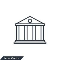 bank building icon logo vector illustration. banking symbol template for graphic and web design collection