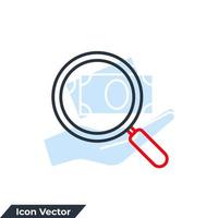 search icon logo vector illustration. Magnifying glass symbol template for graphic and web design collection