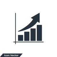 growth icon logo vector illustration. Growing bar graph symbol template for graphic and web design collection