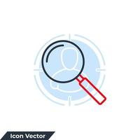 search icon logo vector illustration. Magnifying glass symbol template for graphic and web design collection