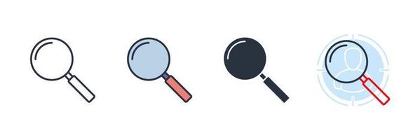 search icon logo vector illustration. Magnifying glass symbol template for graphic and web design collection