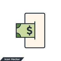 Ilustración de vector de logotipo de icono de banca móvil. plantilla de símbolo de dinero de transferencia móvil para la colección de diseño gráfico y web