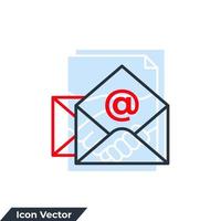 Ilustración de vector de logotipo de icono de correo electrónico. plantilla de símbolo de correo de sobre para la colección de diseño gráfico y web