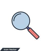 search icon logo vector illustration. Magnifying glass symbol template for graphic and web design collection