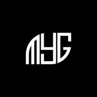 diseño del logotipo de la letra myg sobre fondo negro. concepto de logotipo de letra de iniciales creativas myg. diseño de letras myg. vector