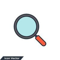 search icon logo vector illustration. Magnifying glass symbol template for graphic and web design collection