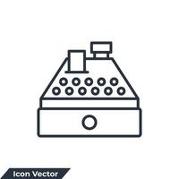 cash register icon logo vector illustration. Cashier machine symbol template for graphic and web design collection