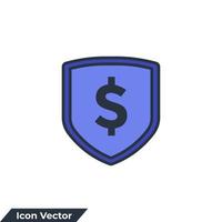 secure icon logo vector illustration. shield protection symbol template for graphic and web design collection