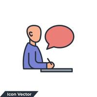 interview icon logo vector illustration. Conference symbol template for graphic and web design collection