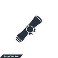 diploma icon logo vector illustration. Certificate symbol template for graphic and web design collection