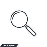 search icon logo vector illustration. Magnifying glass symbol template for graphic and web design collection