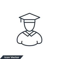 ilustración de vector de logotipo de icono de educación. personas con plantilla de símbolo de gorra de graduación para la colección de diseño gráfico y web