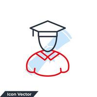 ilustración de vector de logotipo de icono de educación. personas con plantilla de símbolo de gorra de graduación para la colección de diseño gráfico y web