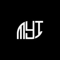 diseño del logotipo de la letra myi sobre fondo negro. concepto de logotipo de letra de iniciales creativas myi. diseño de letras myi. vector