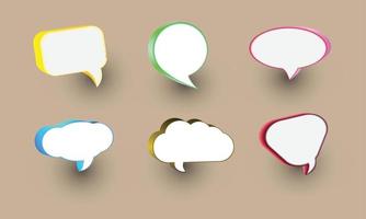 set 3d colorful speech bubbles vector