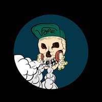 skull smoke vape art vector , design illustration for brand vape