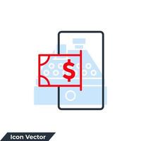 Ilustración de vector de logotipo de icono de banca móvil. plantilla de símbolo de dinero de transferencia móvil para la colección de diseño gráfico y web