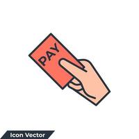 ilustración de vector de logotipo de icono de pago. plantilla de símbolo de pago con tarjeta de crédito para la colección de diseño gráfico y web