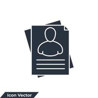 resume icon logo vector illustration. portfolio symbol template for graphic and web design collection