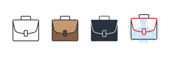 briefcase icon logo vector illustration. suitcase symbol template for graphic and web design collection