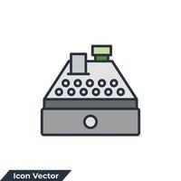 cash register icon logo vector illustration. Cashier machine symbol template for graphic and web design collection