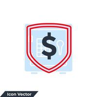 secure icon logo vector illustration. shield protection symbol template for graphic and web design collection