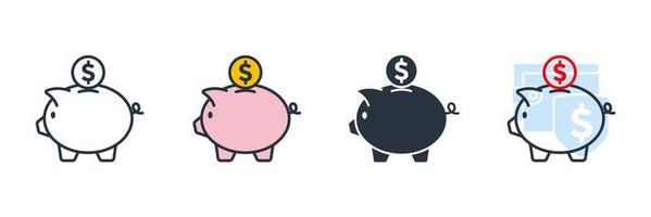 piggy bank icon logo vector illustration. Money saving symbol template for graphic and web design collection