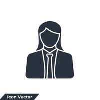 ilustración de vector de logotipo de icono de mujer de negocios. plantilla de símbolo de usuario para la colección de diseño gráfico y web