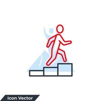 career icon logo vector illustration. people climbing upstairs symbol template for graphic and web design collection