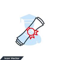 diploma icon logo vector illustration. Certificate symbol template for graphic and web design collection