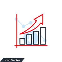 growth icon logo vector illustration. Growing bar graph symbol template for graphic and web design collection