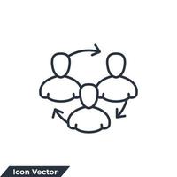 workflow icon logo vector illustration. people network symbol template for graphic and web design collection