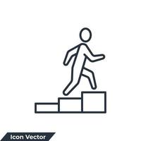 career icon logo vector illustration. people climbing upstairs symbol template for graphic and web design collection