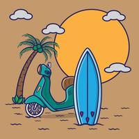 gira de verano con mi familia ilustración vectorial creativa, diseño de verano para la impresión de camisetas vector