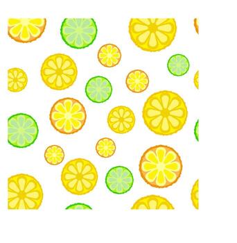 Lemon and lime seamless pattern vector