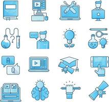 Set of Vector Icons Related to Education. Contains such Icons as Graduation,Knowledge, Ebook and more.