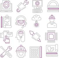 Set of Vector Icons Related to Engineering. Contains such Icons as Measurement, Blueprint , Engineer and more.