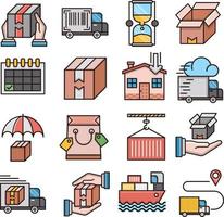 Set of Vector Icons Related to Delivery.