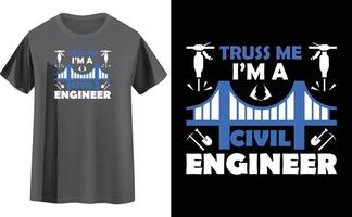 diseño de camiseta de ingeniero vector