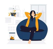 Relaxing at home and getting coffee break concept illustration vector