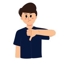 man with thumb down bad gesture illustration vector