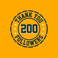 gracias celebración de 200 seguidores vector