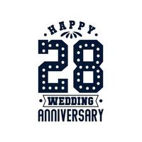 celebración del 28 aniversario, feliz 29 aniversario de bodas vector