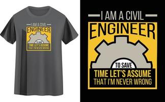 Engineer t shirt design vector