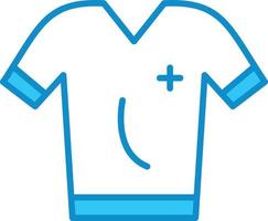 Polo Shirt Line Filled Blue vector