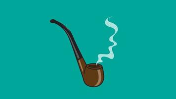 Ilustración de vector de pipa de humo vintage