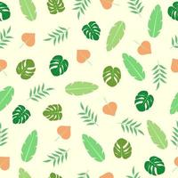 Seamless pattern of colorful summer leaves. Can be used for summer, or natural background and wallpaper. vector
