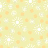 Hand drawn yellow and orange sunshine seamless pattern. Can be used for the background and wallpaper summer theme. vector