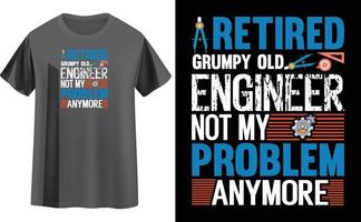 diseño de camiseta de ingeniero vector